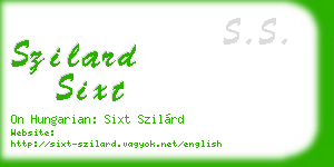 szilard sixt business card